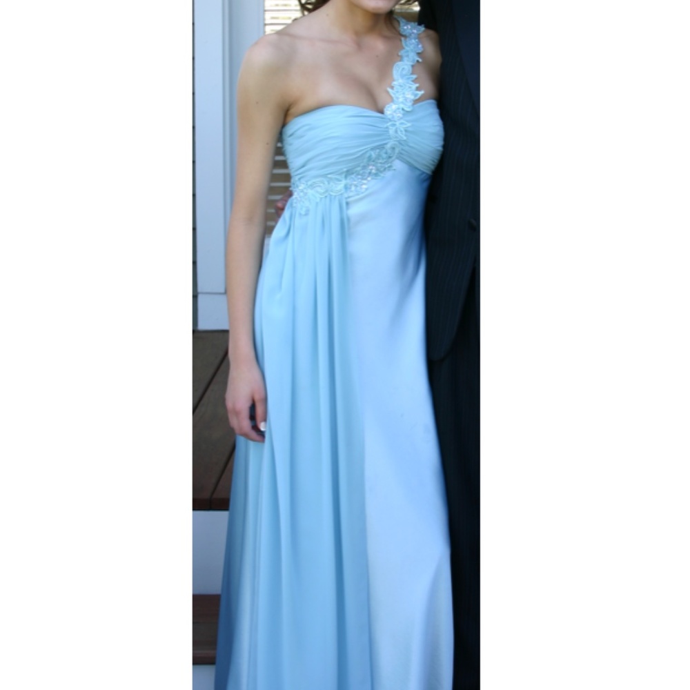 Cache Cross Strap Prom Dress | Light Blue